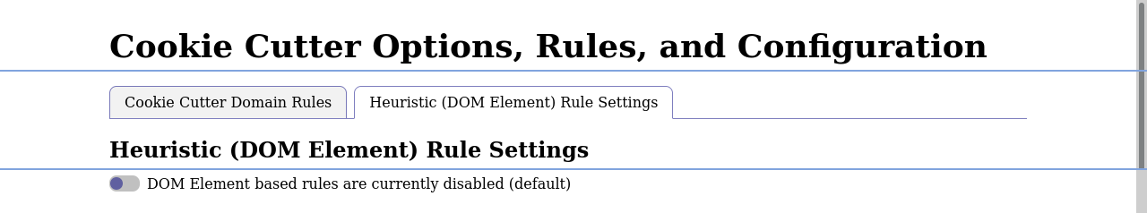 settings page enable DOM rules view